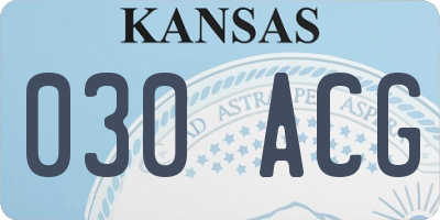 KS license plate 030ACG