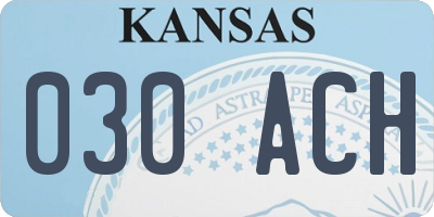 KS license plate 030ACH