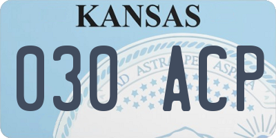 KS license plate 030ACP