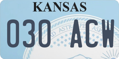KS license plate 030ACW