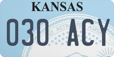 KS license plate 030ACY