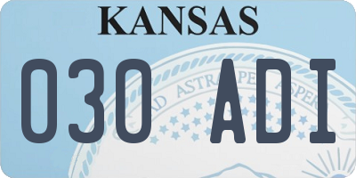 KS license plate 030ADI