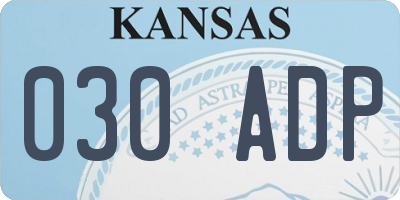 KS license plate 030ADP