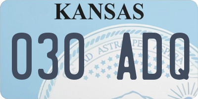 KS license plate 030ADQ