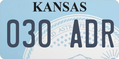 KS license plate 030ADR
