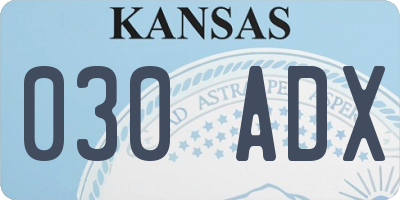KS license plate 030ADX