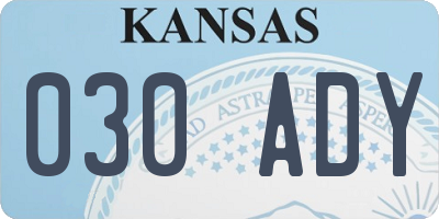 KS license plate 030ADY