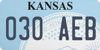 KS license plate 030AEB