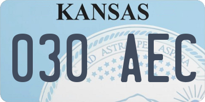 KS license plate 030AEC