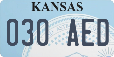 KS license plate 030AED