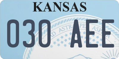 KS license plate 030AEE