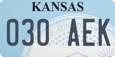 KS license plate 030AEK