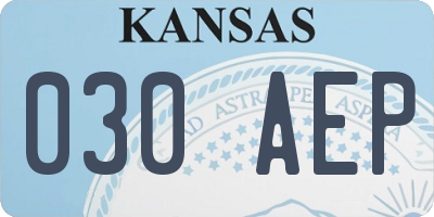 KS license plate 030AEP