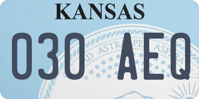 KS license plate 030AEQ