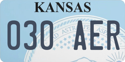 KS license plate 030AER