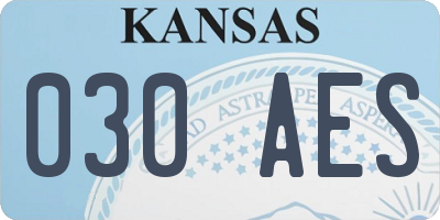 KS license plate 030AES
