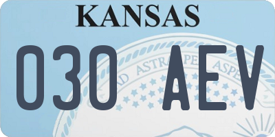 KS license plate 030AEV