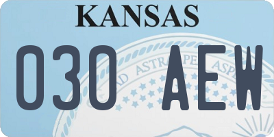 KS license plate 030AEW