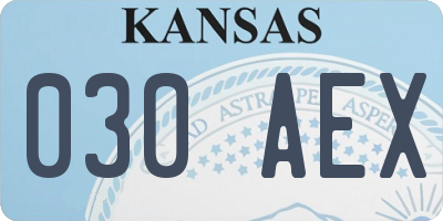 KS license plate 030AEX