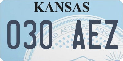 KS license plate 030AEZ