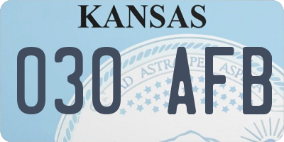 KS license plate 030AFB