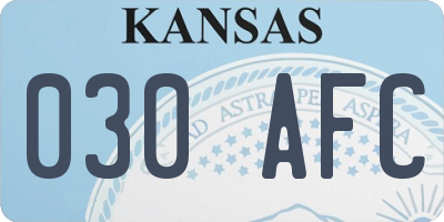 KS license plate 030AFC