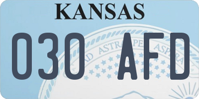 KS license plate 030AFD