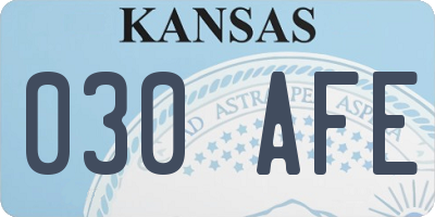 KS license plate 030AFE