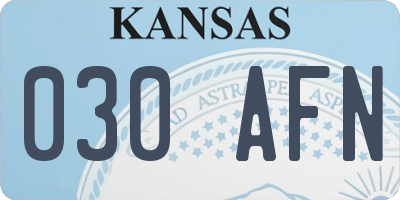 KS license plate 030AFN