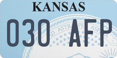 KS license plate 030AFP