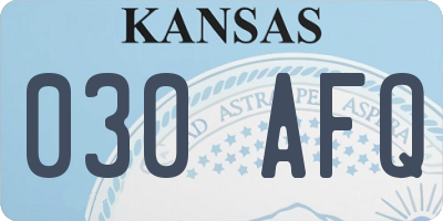 KS license plate 030AFQ