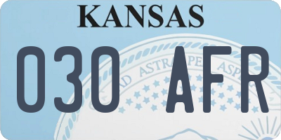 KS license plate 030AFR