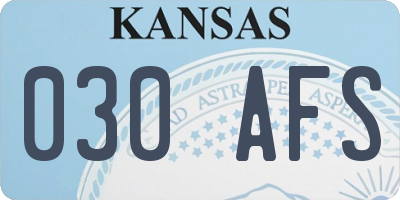 KS license plate 030AFS