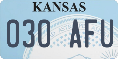 KS license plate 030AFU