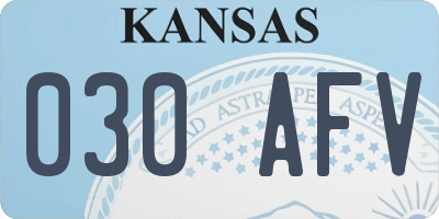 KS license plate 030AFV