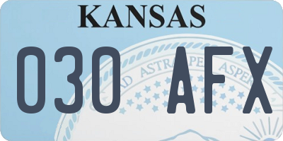 KS license plate 030AFX