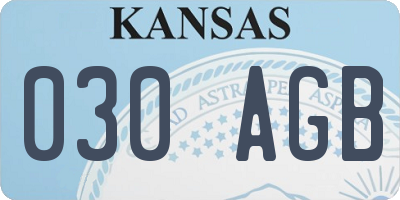 KS license plate 030AGB