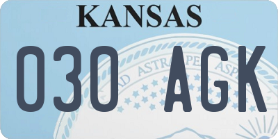 KS license plate 030AGK