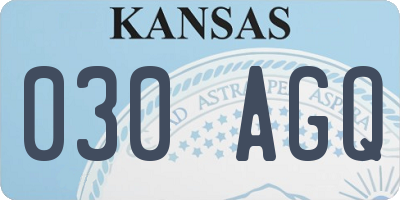 KS license plate 030AGQ
