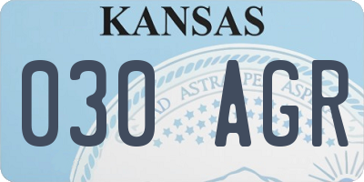 KS license plate 030AGR