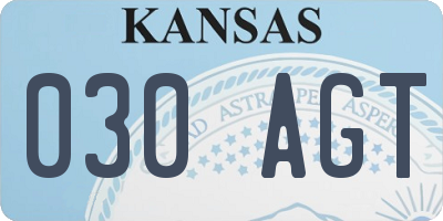 KS license plate 030AGT