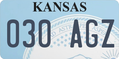 KS license plate 030AGZ