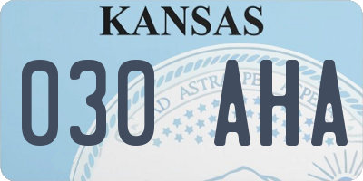 KS license plate 030AHA