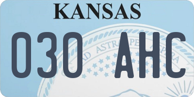 KS license plate 030AHC