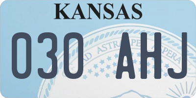 KS license plate 030AHJ
