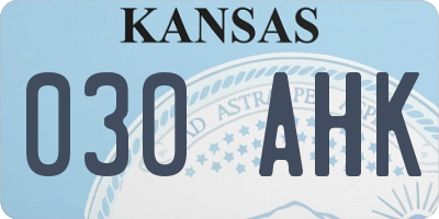 KS license plate 030AHK