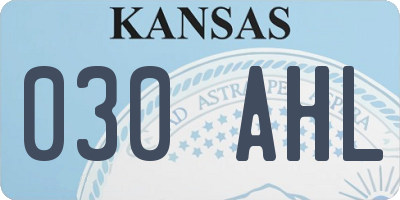 KS license plate 030AHL