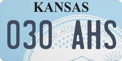 KS license plate 030AHS