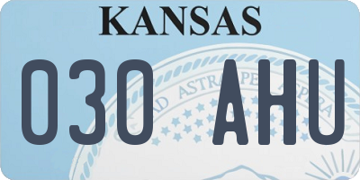 KS license plate 030AHU