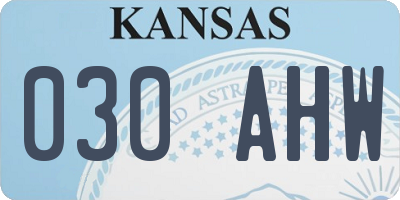 KS license plate 030AHW